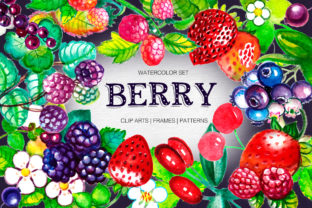 Big Watercolor Berry Set Illustrations