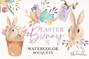 Easter Watercolor Bouquets and Illustrations