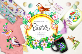 Easter Watercolor Set & Illustrations