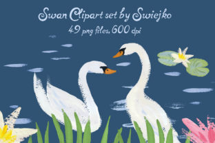 Gouache and Watercolor Swans, Lilly: A Versatile Illustration for Crafters