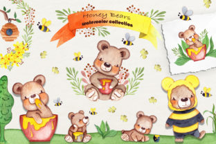Honey Bears Watercolor Collection: A Versatile Illustration Set for Digital Sellers