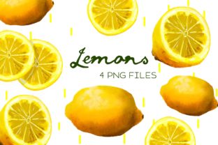 Lemons, Citrus, Watercolor Clipart