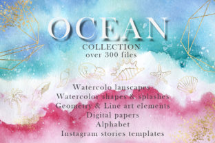 Ocean Watercolor Collection: A Versatile Illustration for Small Business Branding