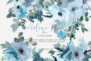 Pastel Blue Watercolor Flower Clipart for Local Business Branding