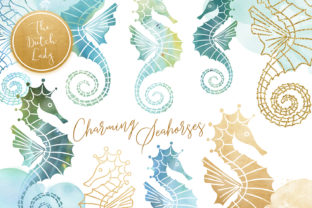 Seahorse Clipart Set - Watercolor Sea Creatures
