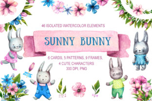 Sunny Bunny Watercolor Clip Art Set: A Fresh Addition to Local Business Illustrations