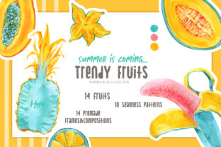 Trendy Fruits Watercolor Set