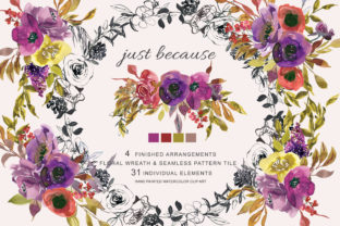 Watercolor Aubergine Purple Clipart for Creative Marketing