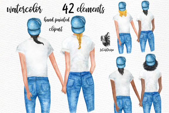 Watercolor Best Friends Clipart: A Versatile Illustration for Creative Branding
