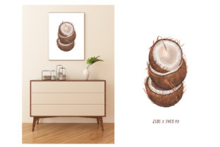 Watercolor Coconut Illustration