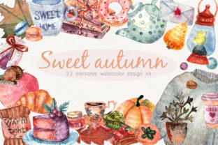 Watercolor Cozy Autumne, Home Clipart