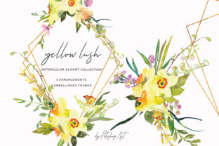 Watercolor Daffodil Bouquets and Frames
