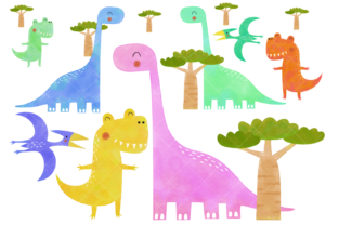 Watercolor Dinosaur Clipart Prehistoric: A Unique Illustration for Creative Branding