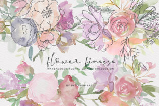 Watercolor Flower Doodles Clipart Set Review for Real Crafting