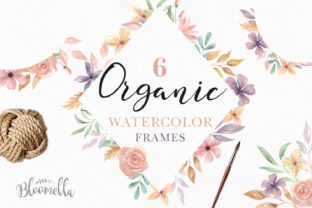 Watercolor Flower Frames and Illustrations