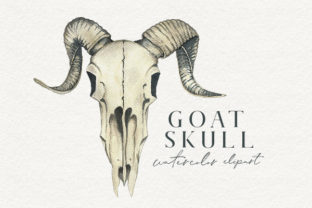 Watercolor Goat Skull Clipart: A Unique Illustration for Handmade Creations