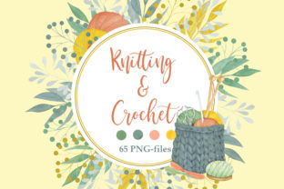 Watercolor Knitting and Crochet Clipart: A Delightful Graphic Design Asset for Handmade Businesses
