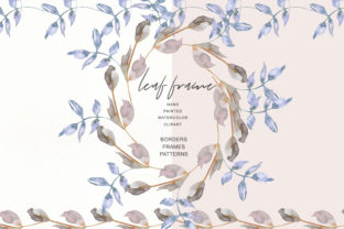 Watercolor Leaf Frames Borders Set for Editorial and Web Design
