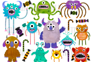 Watercolor Monsters Clipart Halloween Review