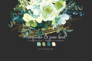 Watercolor Turquoise June Bud Bouquet: A Versatile Illustration for Local Business Branding
